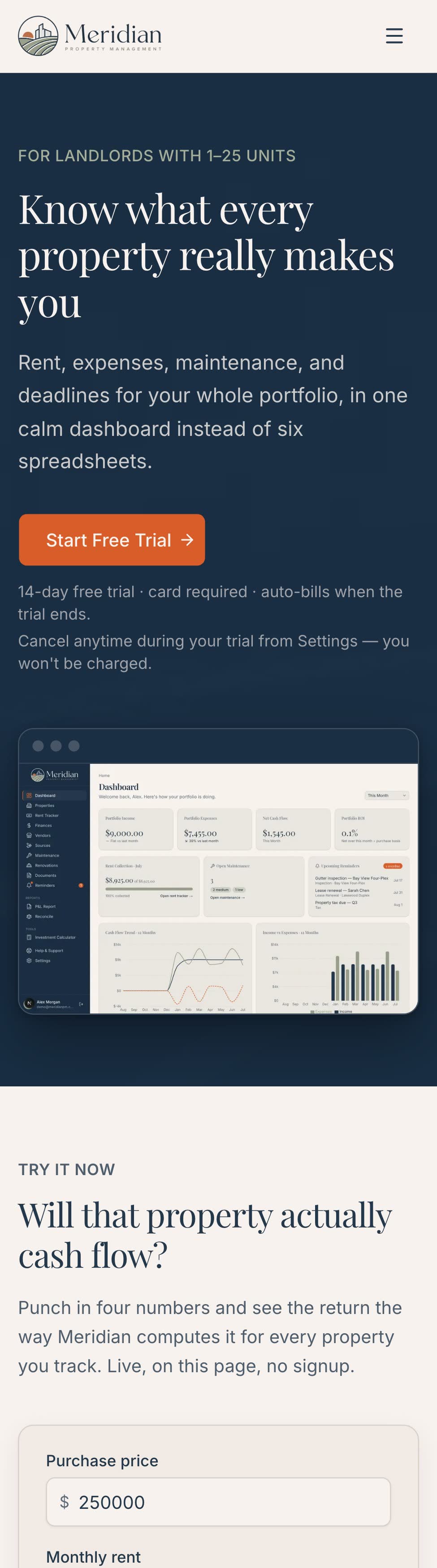 meridianpm.app, captured